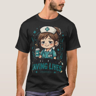 Durch Kaffee angetriebene und Leben rettende Krank T-Shirt