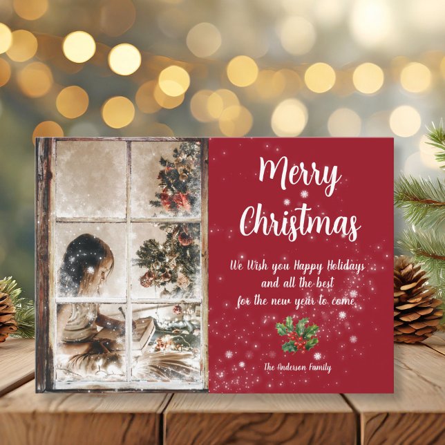 Durch Mattierte Fenster und Schnee-Foto Karte (Through Frosted Windows and snow photo Card)