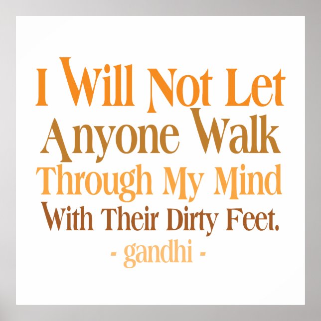 Durch meinen Vorsatz Gandhi Poster (Vorne)