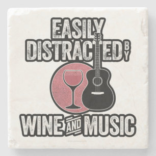 Durch Wein und Musik leicht abgelenkt Steinuntersetzer