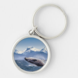 Durchbrechen des Buckel-Wals in Alaska Schlüsselanhänger