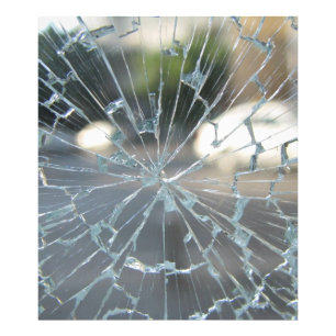 durchbrochenes Fenster Fotodruck