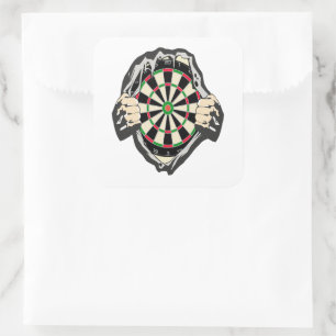 Durchbruch zum Bullseye - Ultimate Dartboard Quadratischer Aufkleber