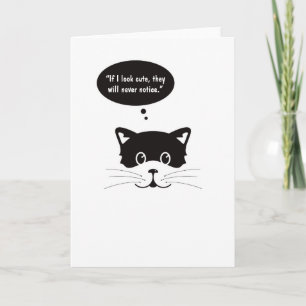 Durchdachte niedliche schwarze Katzen-Gruß-Karte Karte