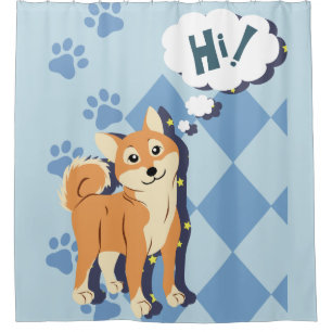 Durchdachtes Shiba Inu Duschvorhang