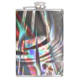 Durcheinander von bunten Strichen in rustikalem un Flachmann