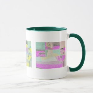 Durcheinandergebrachte Szene mehrfarbige Tasse