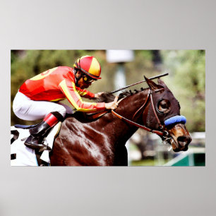 Durchgeklebtes Racehorse Wasserfarben Poster druck
