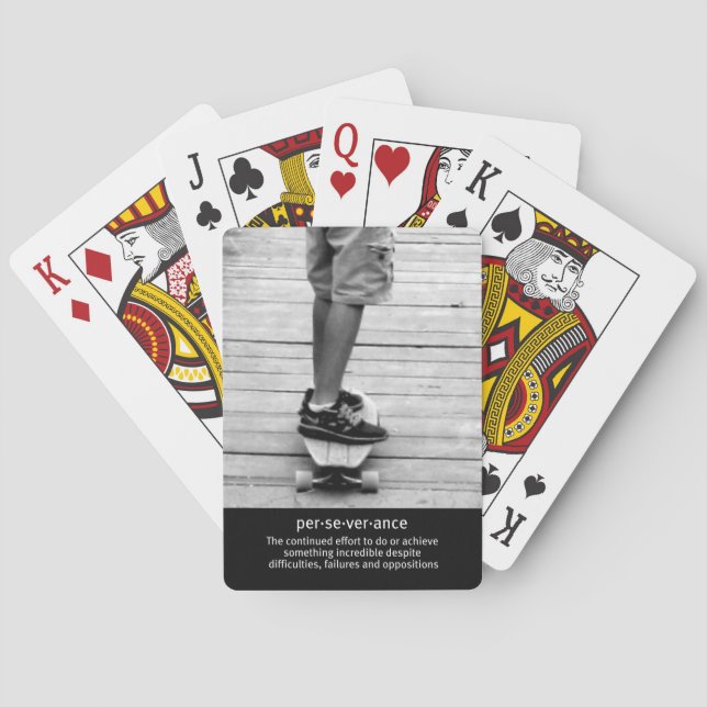 Durchhaltevermögen auf Langboard Spielkarten (Rückseite)
