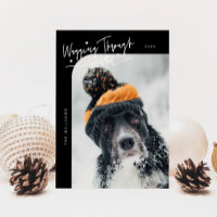 Durchqueren des Winterhundes Foto Schwarzes Weihna