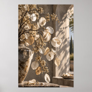 Durchscheinende Lunaria-Samenkapseln in warmer Son Poster