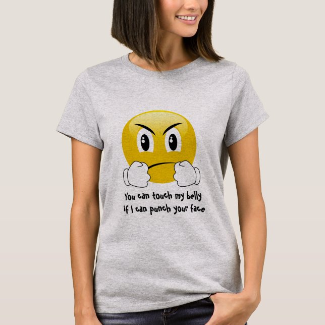 Durchschlags-Gesicht Emoji T-Shirt (Vorderseite)