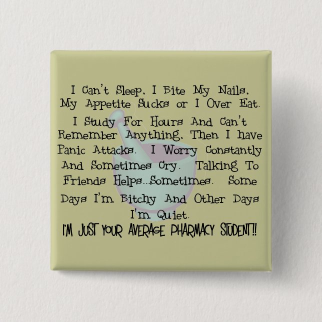 Durchschnittliche Apotheken-Studenten-Geschenke Button (Vorderseite)