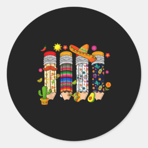 Durchschnittlicher Nacho-Lehrer Cinco De Mayo Fies Runder Aufkleber