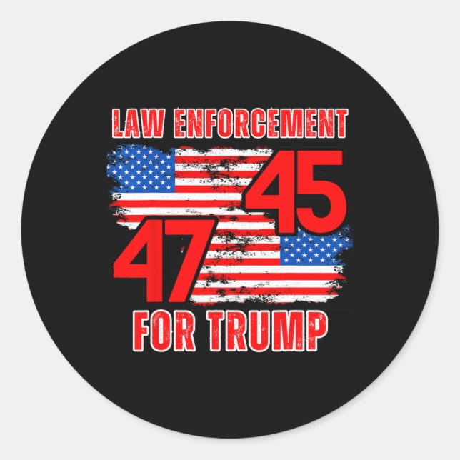 Durchsetzung von Trump 45 47 Runder Aufkleber (Vorderseite)