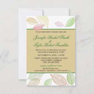 Durchsichtige Herbstblätter - 3X5 Hochzeit/Empfang Einladung