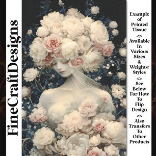 Durchsichtiges Haut Mädchen Pastell Blumen AG2 Dec Seidenpapier
