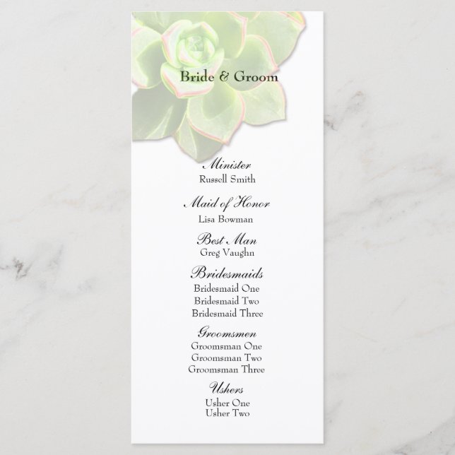 Durchsichtiges, kulantes Programm für Weißhochzeit (Vorderseite)