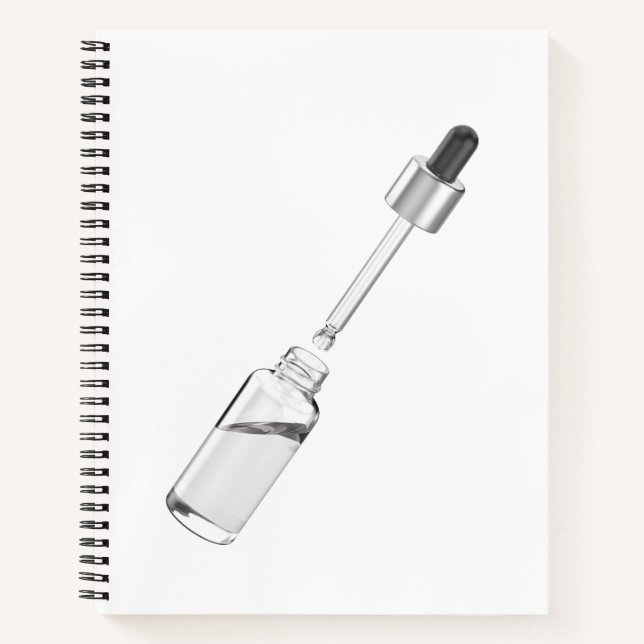 Durchstechflasche mit Pipette Notizbuch (Vorderseite)