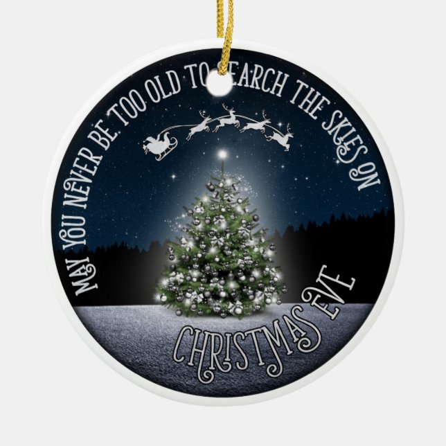 Durchsuchen Sie den Himmel auf Weihnachten doppels Keramik Ornament (Vorne)