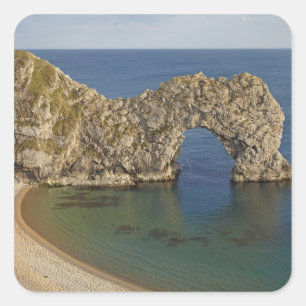 Durdle Door Bogen, Jurassic Coast Weltkulturerbe 3 Quadratischer Aufkleber