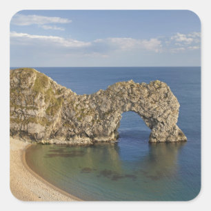 Durdle Door Bogen, Jurassic Coast Weltkulturerbe Quadratischer Aufkleber