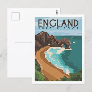 Durdle Door England UK Reiseort Illustration Postkarte