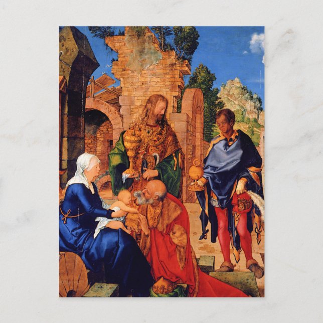 Durer - Die Verehrung der Magi, Postkarte (Vorderseite)