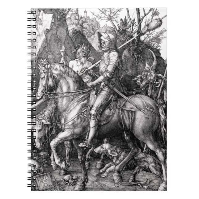 Durer Knight Death and Devil Notebook Notizblock (Vorderseite)