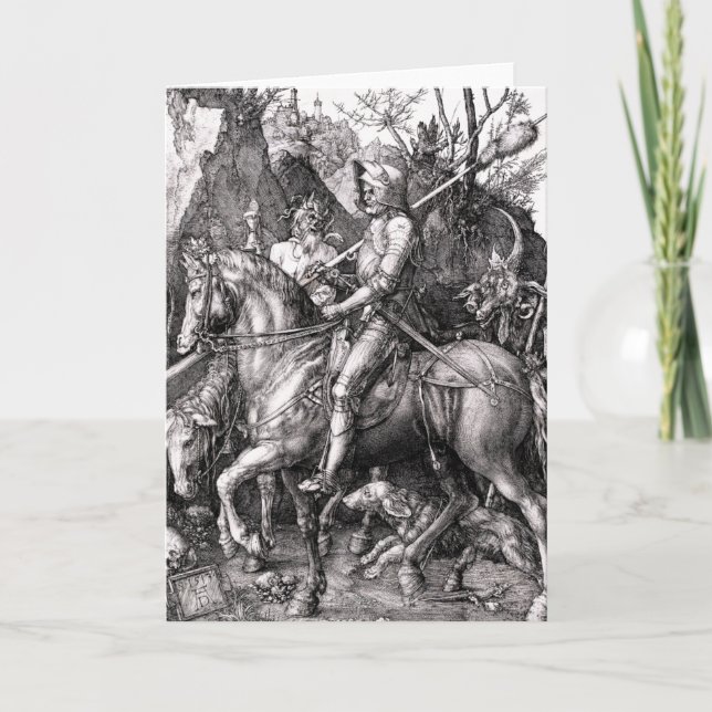 Durer Knight Death und Devil Grußkarte Karte (Vorderseite)