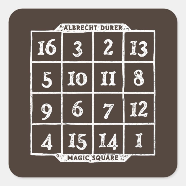 Durer Magic Square Math Nerd Quadratischer Aufkleber (Vorderseite)