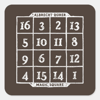 Durer Magic Square Math Nerd Quadratischer Aufkleber