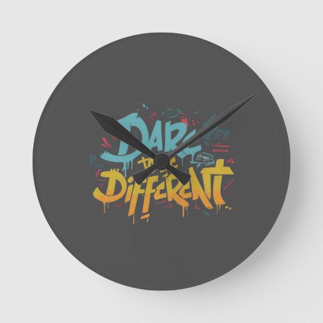 Dürfen Sie anders sein Runde Wanduhr (Vorderseite)