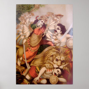 Durga, Büffeldämonentöterin (Hindu-Mythologie) Poster