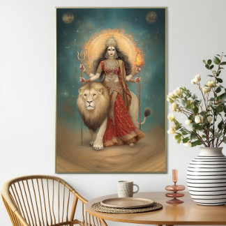 Durga Hinduistische Göttin der Stärke und des Schu Poster
