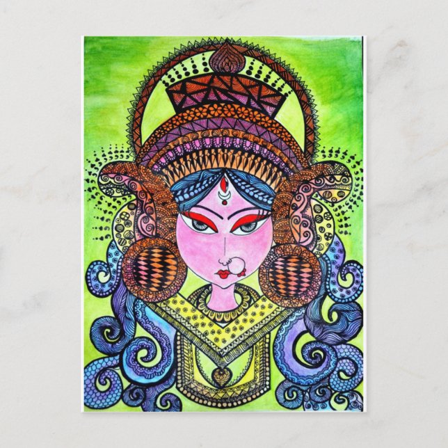 Durga Maa Postkarte (Vorderseite)