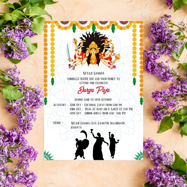 Durga Puja Navratri Bengali Einladung (Von Creator hochgeladen)