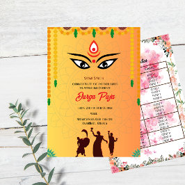 Durga Puja Navratri Bengali Veranstaltungsliste Einladung