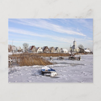 Durgerdam in den Niederlanden im Winter Postkarte