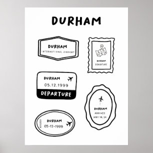 Durham - Briefmarke Collection   Minimalistisch Poster
