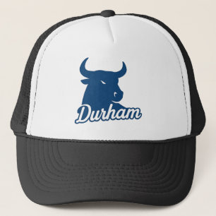 Durham Bull Head Logo - Bold Blue Script City Truckerkappe