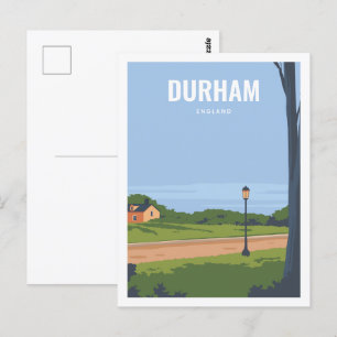 Durham England Famous Travel Place Illustration Postkarte