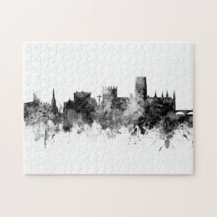 Durham England Skyline Cityscape Schwarz-weiß