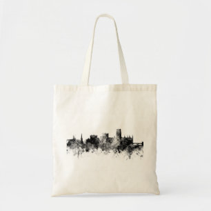 Durham England Skyline Cityscape Schwarz-weiß Tragetasche