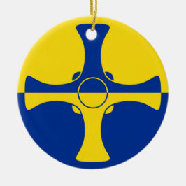 Durham Flag (Landkreis von England, UK) Keramik Ornament