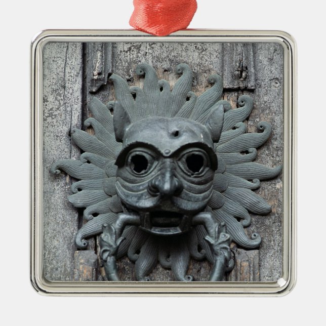 Durham-Kathedralen-Schongebiet-Klopfer Silbernes Ornament (Vorne)