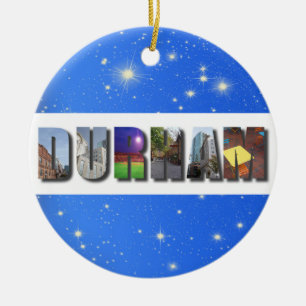 Durham North Carolina City Travel Foto Weihnachten Keramik Ornament