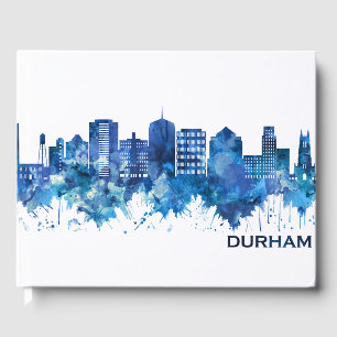 Durham North Carolina Skyline Blue Gästebuch