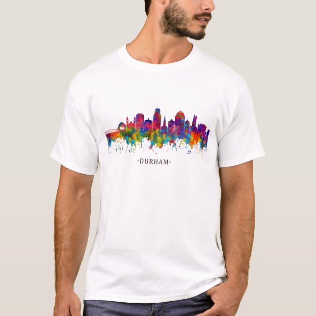 Durham North Carolina Skyline T-Shirt (Vorderseite)