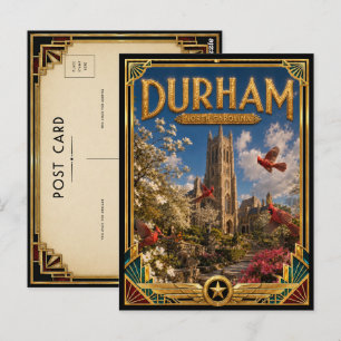 Durham North Carolina Vintage Art Deco Golden Age Postkarte